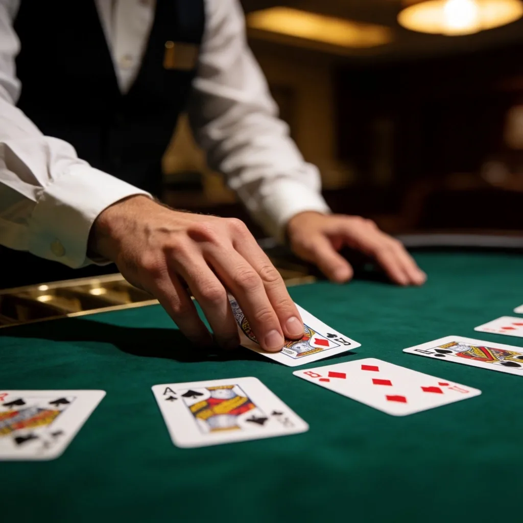 Dealer hands on the Kingsmere Retreat gaming floor