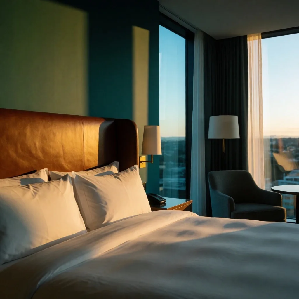 Kingsmere Retreat Christchurch luxury suite interior at sunset