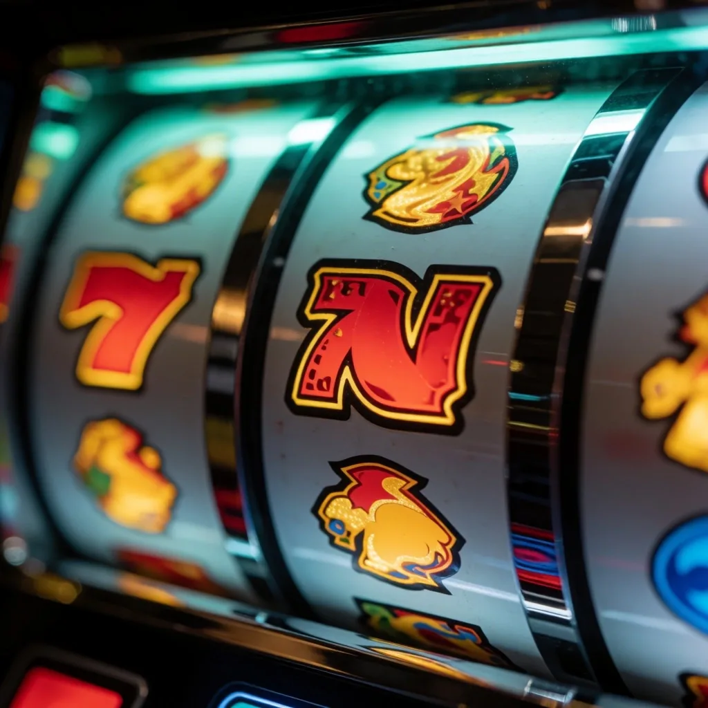 Modern slot machine reel detail on the Kingsmere Retreat gaming floor